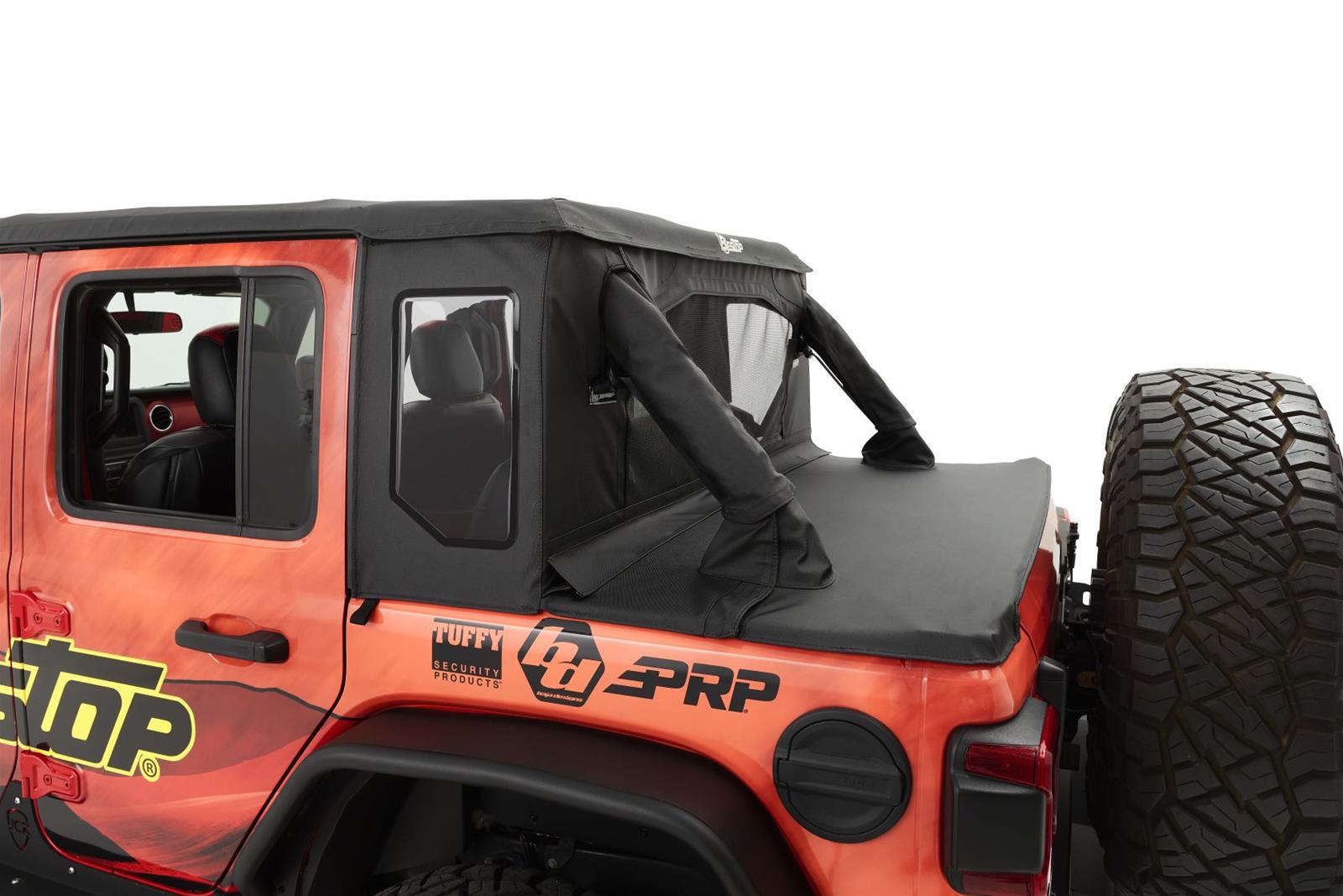 Bestop Halftops for 2018-2024 WRANGLER - 5390217 Soft Top, Half Top, Partial, Complete Top, Black Twill, Jeep, Each thumbnail 3