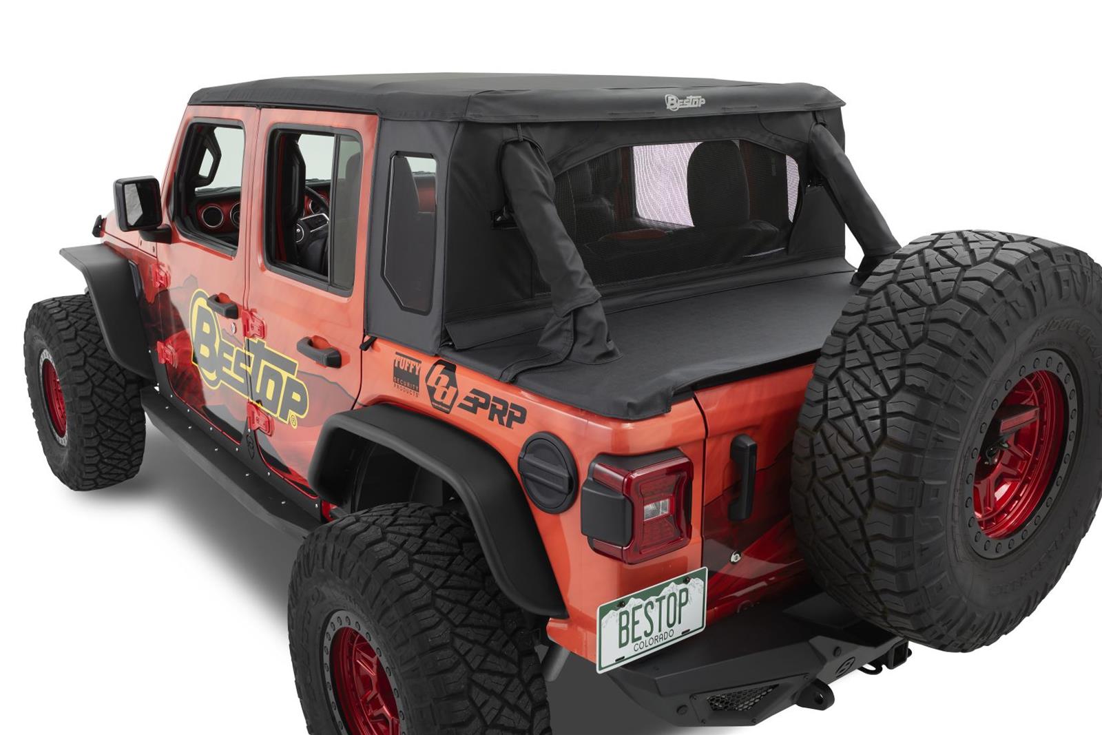 Bestop Halftops for 2018-2024 WRANGLER - 5390217 Soft Top, Half Top, Partial, Complete Top, Black Twill, Jeep, Each thumbnail 2