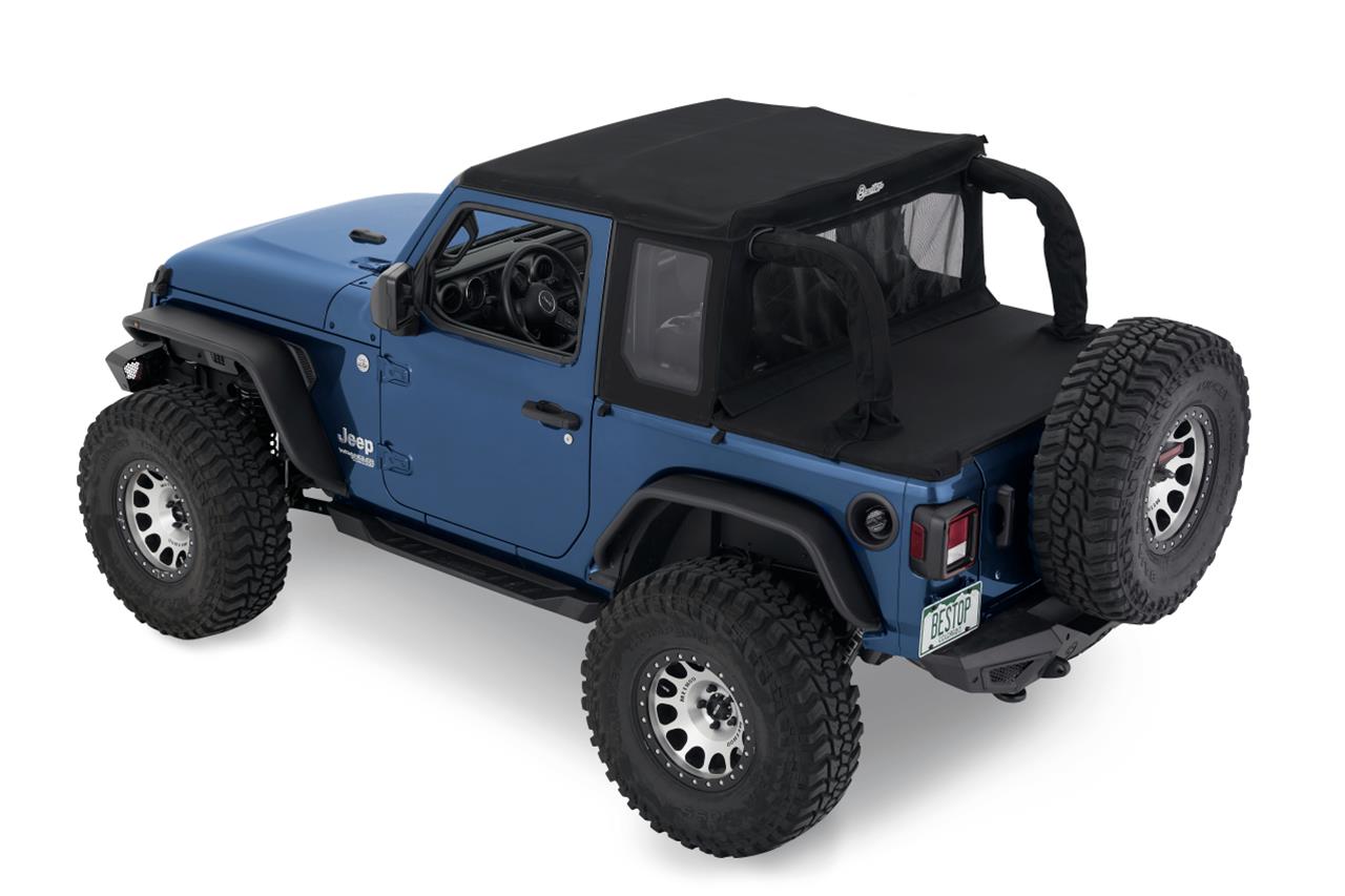 Bestop Halftops for 2018-2024 WRANGLER - 5390317 Soft Tops, Halftop Soft Top '18-22 Wrangler JL 2-Door (Black Twill) thumbnail 4