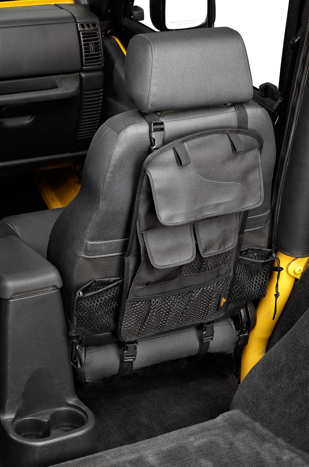 Bestop RoughRider Seat Back Storage Organizers 5413235 Cargo Holder, RoughRider, Location, Polymer Cloth, Black, Jeep, Each thumbnail 3