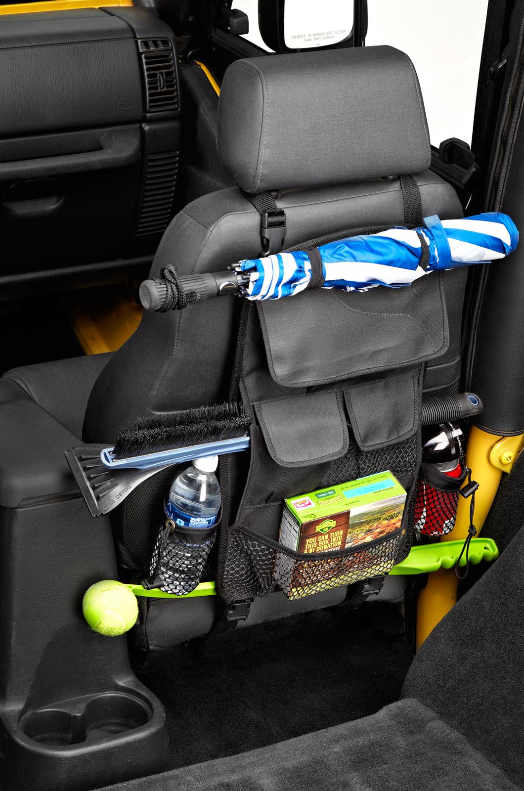 Bestop RoughRider Seat Back Storage Organizers 5413235 Cargo Holder, RoughRider, Location, Polymer Cloth, Black, Jeep, Each thumbnail 4