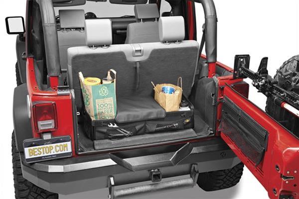 Bestop RoughRider Trunk Storage Organizers for 1987-2024 WRANGLER, 2018 WRANGLER JK - 5413735 Cargo Holder, Soft Holder, Rear Cargo Area Location, Polymer Cloth, Black, Jeep, Each thumbnail 3