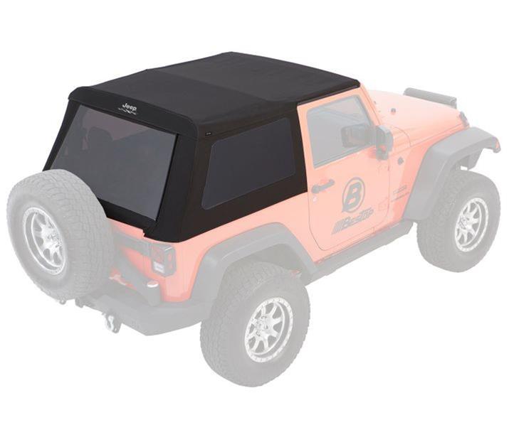 Bestop Trektop Glide Slantback Soft Tops for 2007-2017 WRANGLER, 2018 WRANGLER JK - 54422-35 Top, Slantback, Complete Top Type, Polymer Cloth, Black Diamond, Tinted Windows, Jeep, 2-Door, Each thumbnail 4