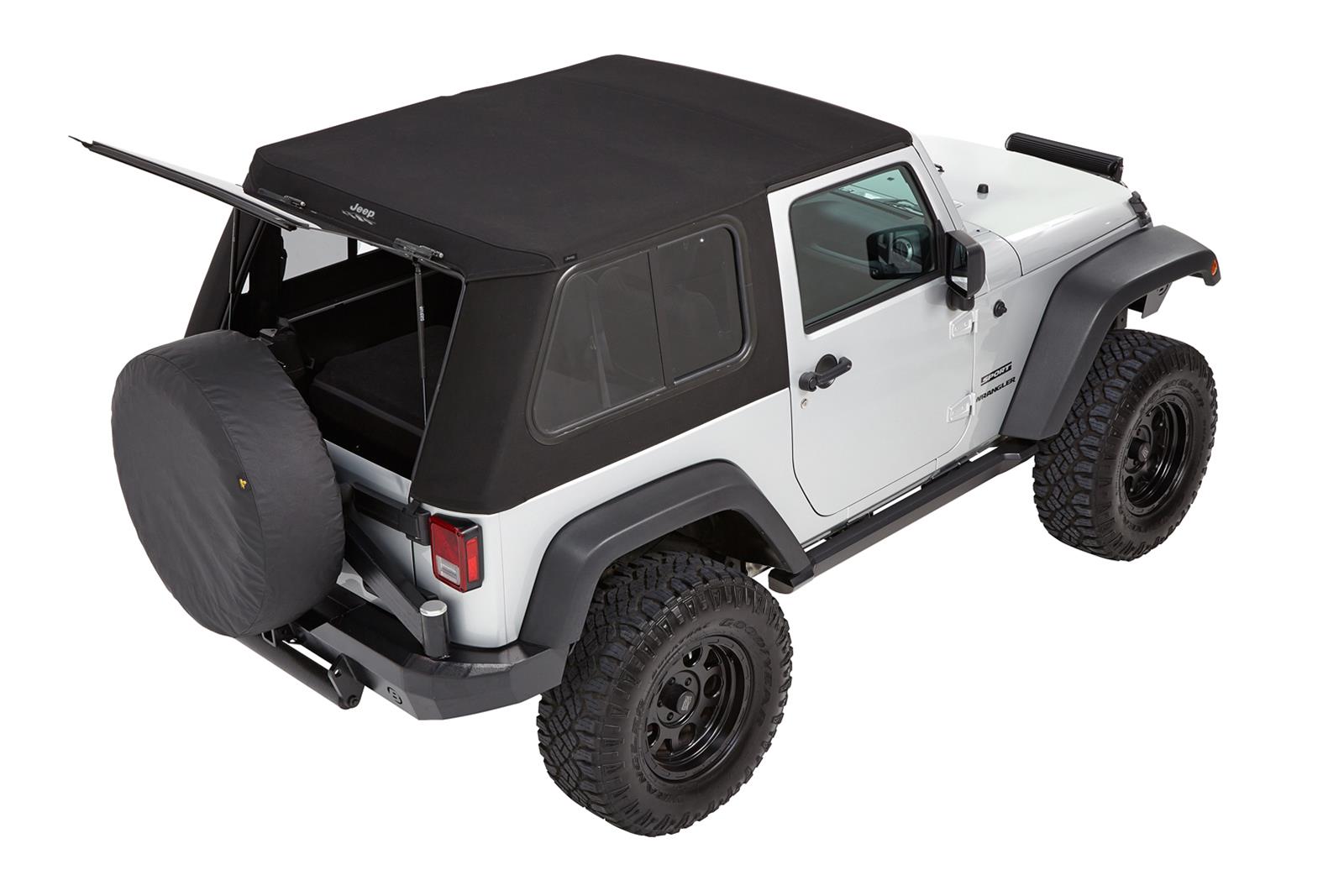 Bestop Trektop Pro Hybrid Slantback Soft Tops for 2007-2017 WRANGLER, 2018 WRANGLER JK - 54462-17 Top, Slantback, Twill, Black, Tinted Windows, Jeep, 2-Door, Each thumbnail 2