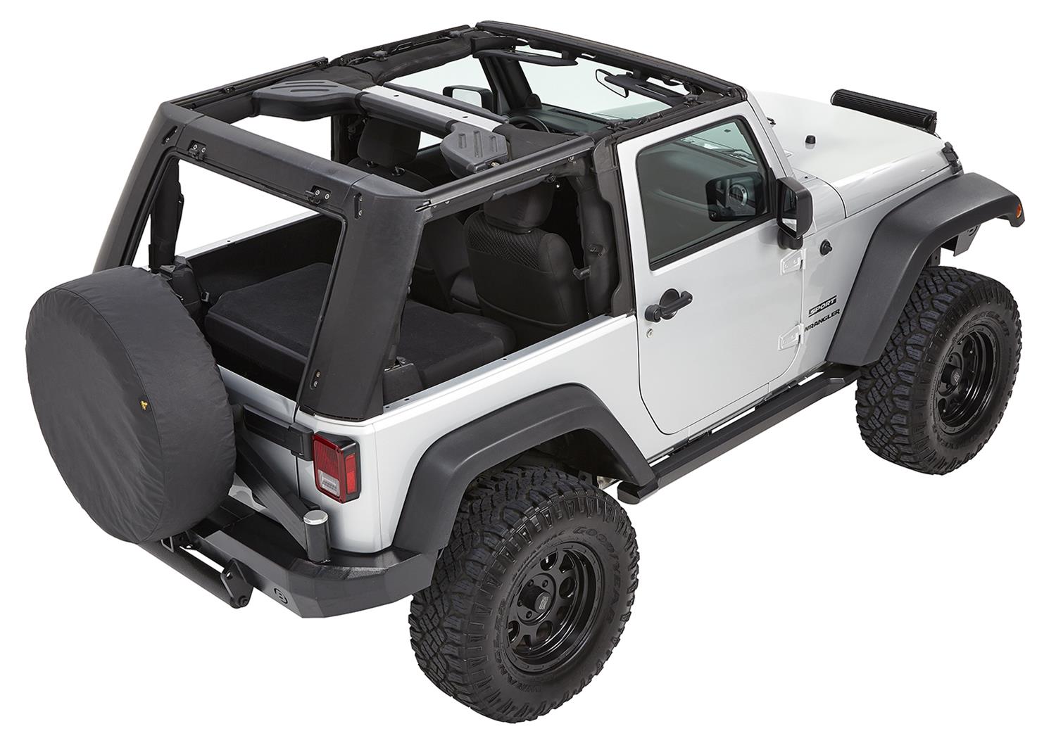 Bestop Trektop Pro Hybrid Slantback Soft Tops for 2007-2017 WRANGLER, 2018 WRANGLER JK - 54462-17 Top, Slantback, Twill, Black, Tinted Windows, Jeep, 2-Door, Each thumbnail 5
