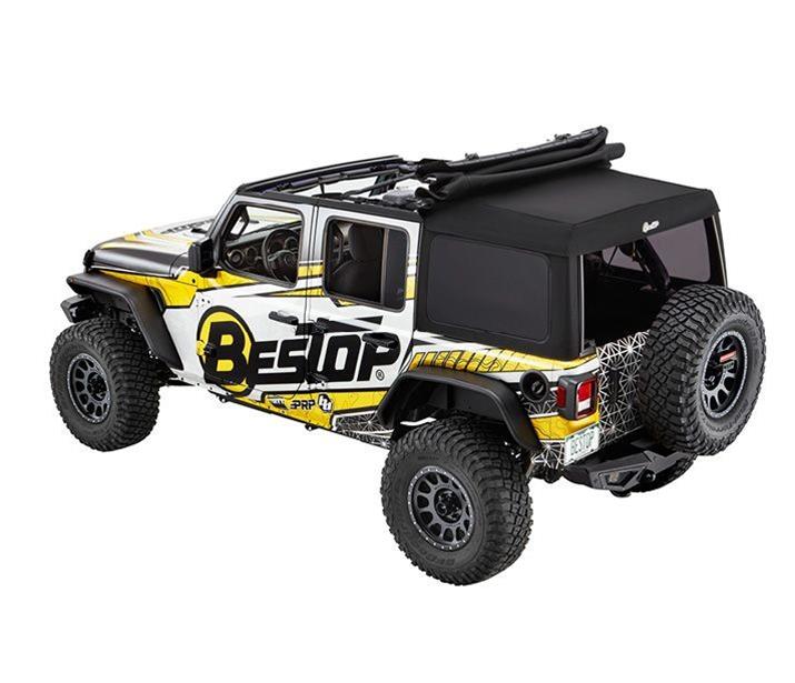 Bestop Supertop Ultra Squareback Tops for 2018-2026 WRANGLER - 5472517 Soft Top, Squareback, Polymer Cloth, Black Twill, Jeep, 4 Door, Each thumbnail 3