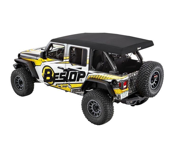 Bestop Supertop Ultra Squareback Tops for 2018-2026 WRANGLER - 5472517 Soft Top, Squareback, Polymer Cloth, Black Twill, Jeep, 4 Door, Each thumbnail 4