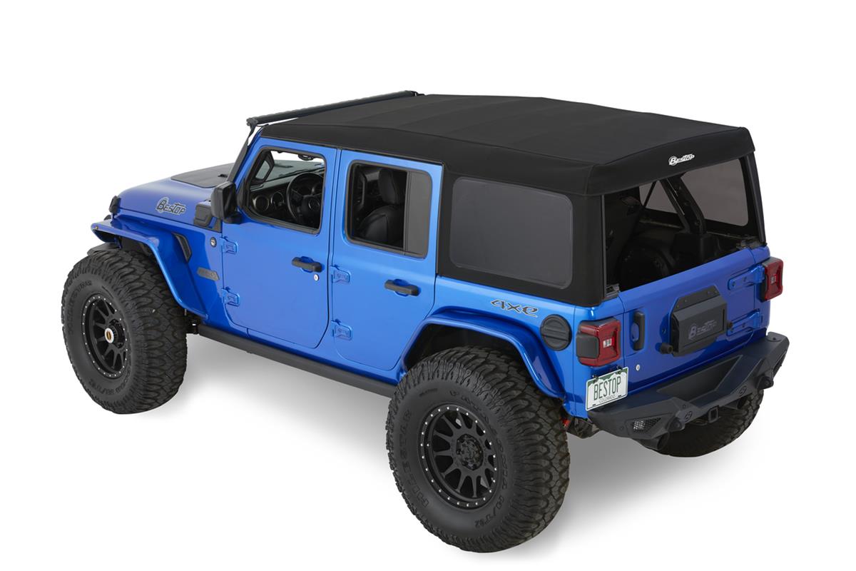 Bestop Supertop Squareback Soft Tops for 2018-2026 WRANGLER - 54726-17 Top, Squareback, Complete Top, Black Twill, Jeep, Each thumbnail 7