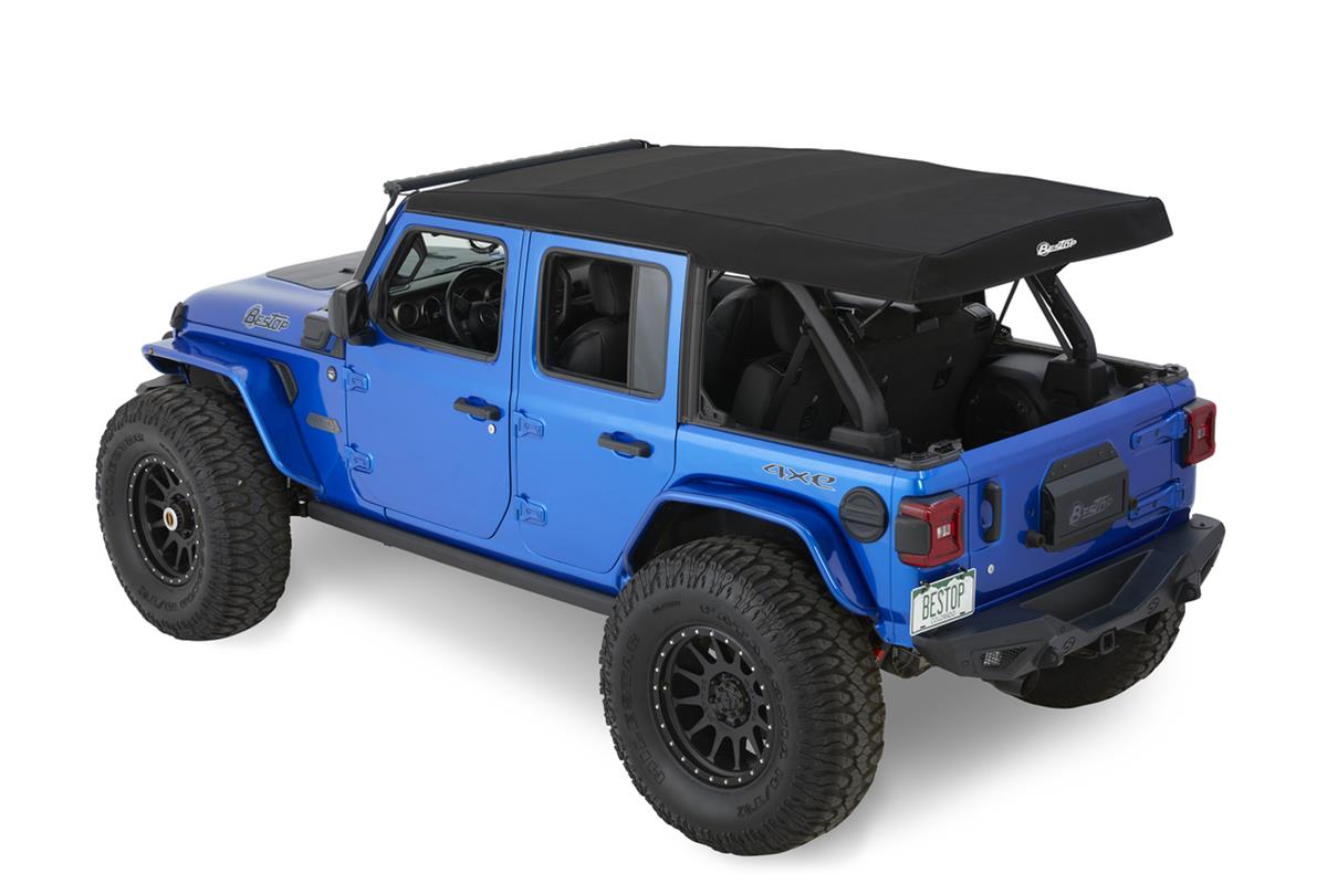Bestop Supertop Squareback Soft Tops for 2018-2026 WRANGLER - 54726-17 Top, Squareback, Complete Top, Black Twill, Jeep, Each thumbnail 4