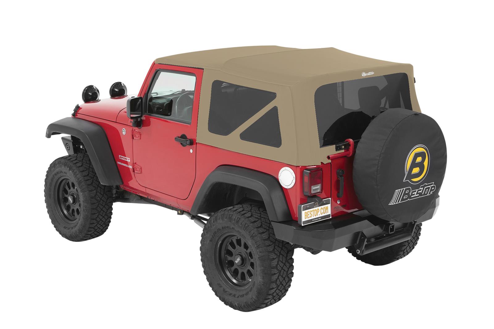 Bestop Supertop Squareback Soft Tops for 2007-2017 WRANGLER, 2018 WRANGLER JK - 5482217 Top, Squareback, Polymer Cloth, Black Twill, Tinted Windows, Jeep, Each thumbnail 4