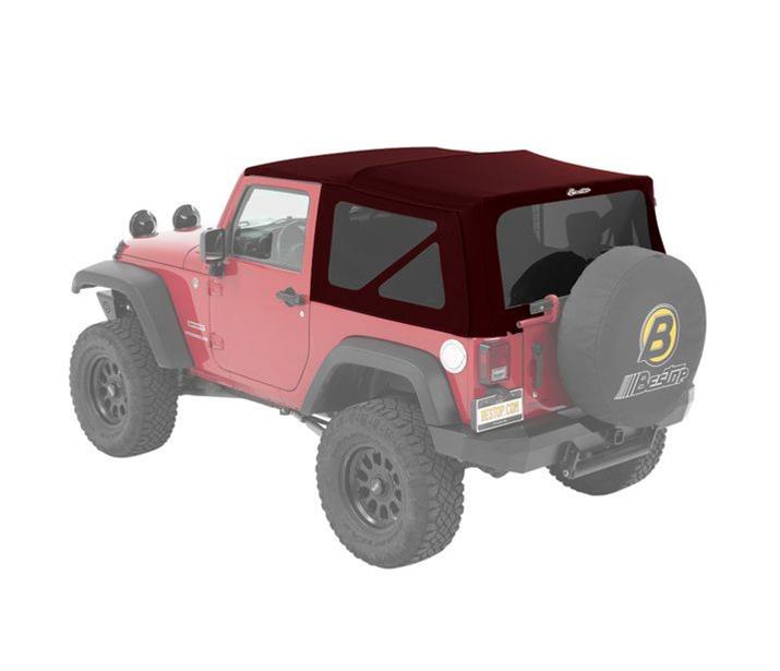 Bestop Supertop Squareback Soft Tops for 2007-2017 WRANGLER, 2018 WRANGLER JK - 5482217 Top, Squareback, Polymer Cloth, Black Twill, Tinted Windows, Jeep, Each thumbnail 8