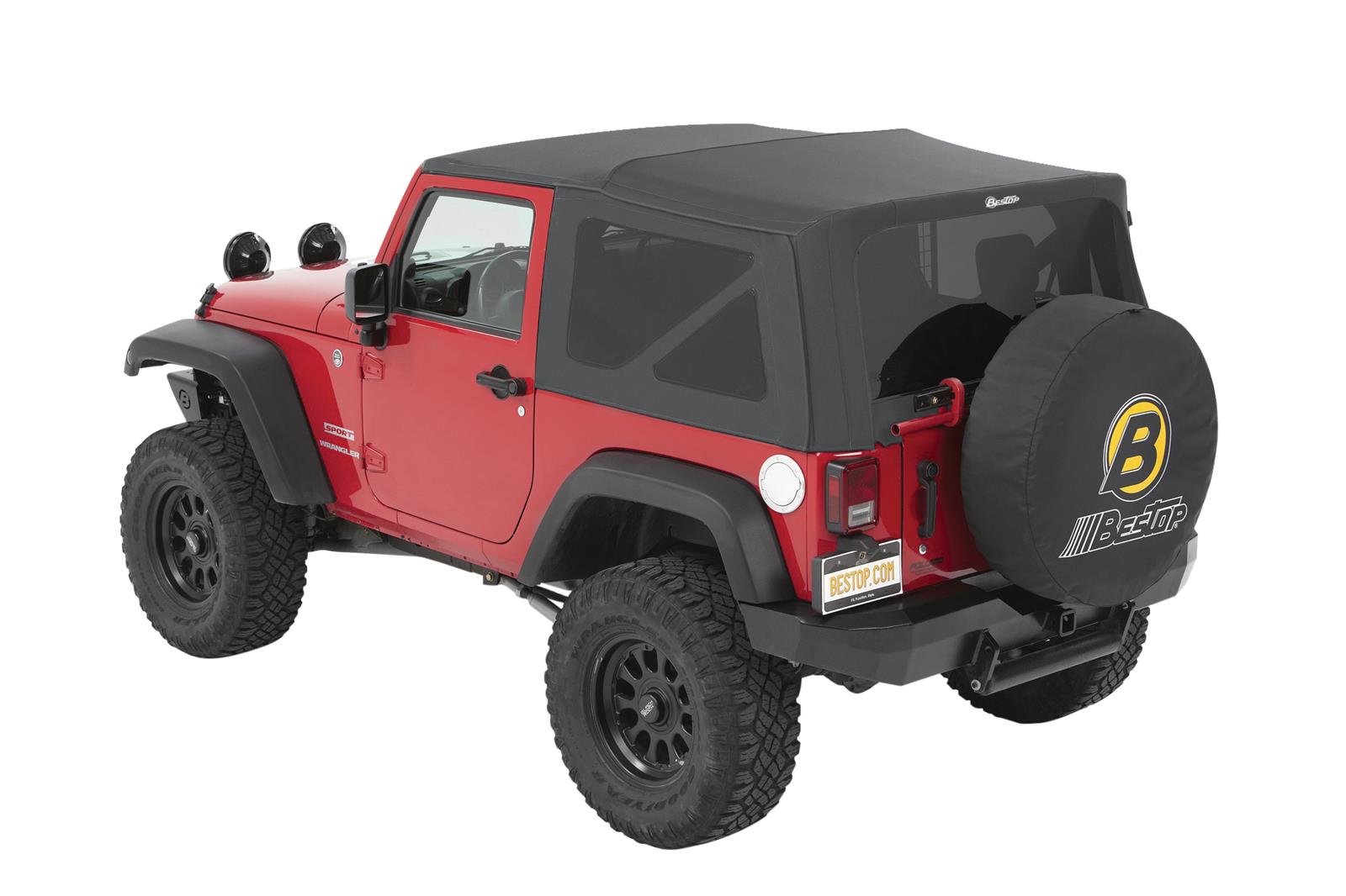 Bestop Supertop Squareback Soft Tops for 2007-2017 WRANGLER, 2018 WRANGLER JK - 5482217 Top, Squareback, Polymer Cloth, Black Twill, Tinted Windows, Jeep, Each thumbnail 5