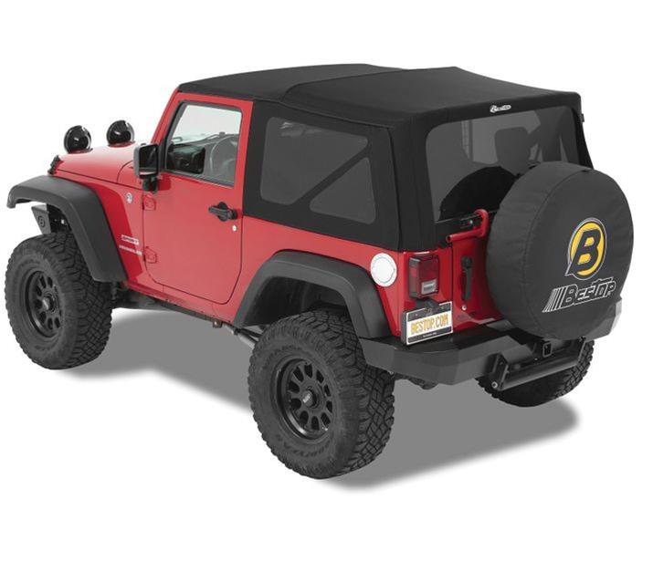 Bestop Supertop Squareback Soft Tops for 2007-2017 WRANGLER, 2018 WRANGLER JK - 5482217 Top, Squareback, Polymer Cloth, Black Twill, Tinted Windows, Jeep, Each thumbnail 7