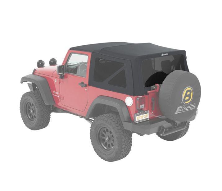 Bestop Supertop Squareback Soft Tops for 2007-2017 WRANGLER, 2018 WRANGLER JK - 5482217 Top, Squareback, Polymer Cloth, Black Twill, Tinted Windows, Jeep, Each thumbnail 9