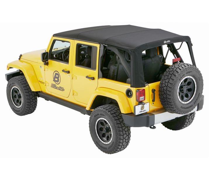 Bestop Supertop Squareback Soft Tops for 2007-2018 WRANGLER, 2018 WRANGLER JK - 5482317 Top, Squareback, Polymer Cloth, Black Twill, Tinted Windows, Jeep, Each thumbnail 3