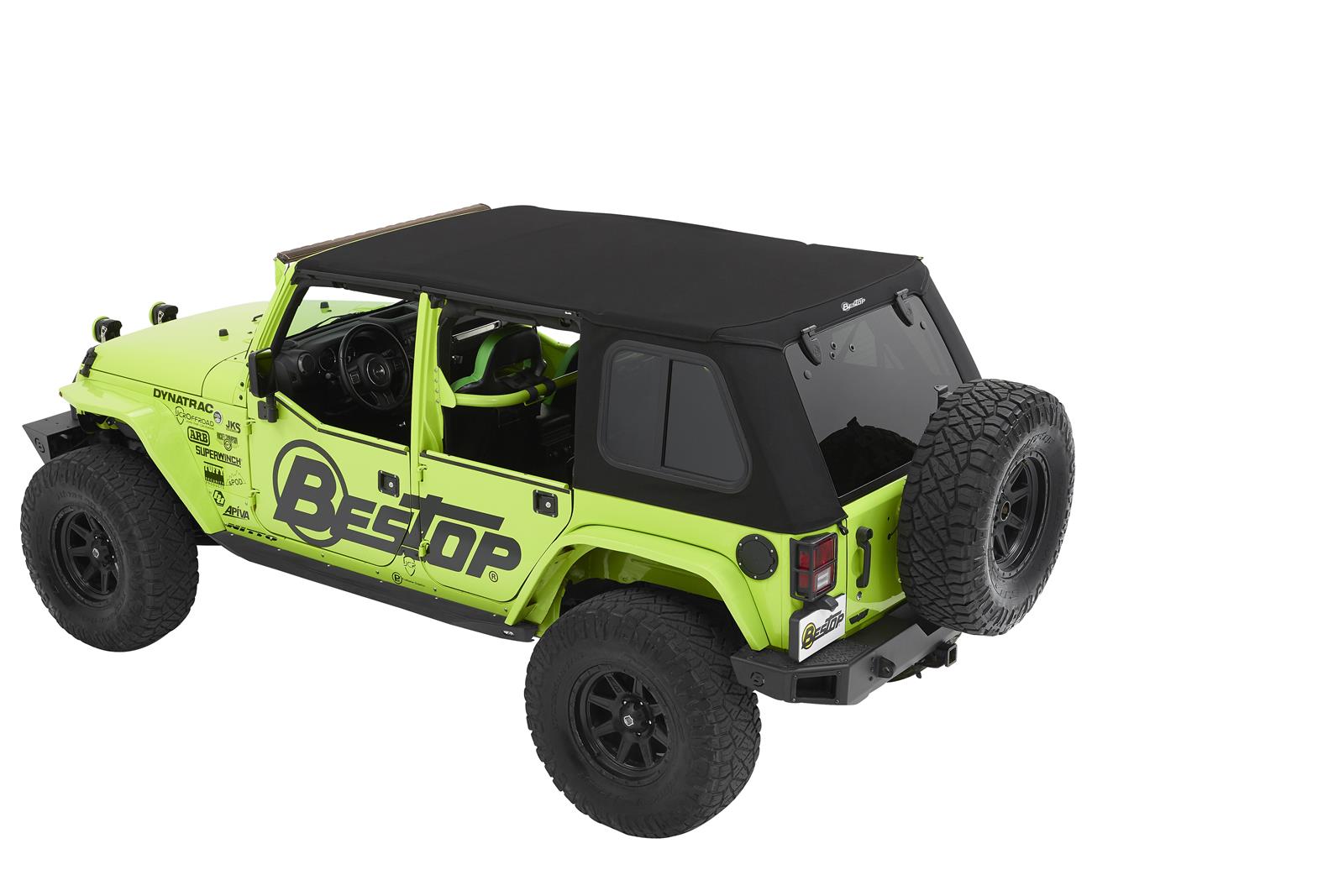 Bestop Trektop Pro Hybrid Slantback Soft Tops for 2007-2018 WRANGLER, 2018 WRANGLER JK - 5486317 Top, Slantback, Twill, Black, Tinted Windows, Jeep, Kit thumbnail 7