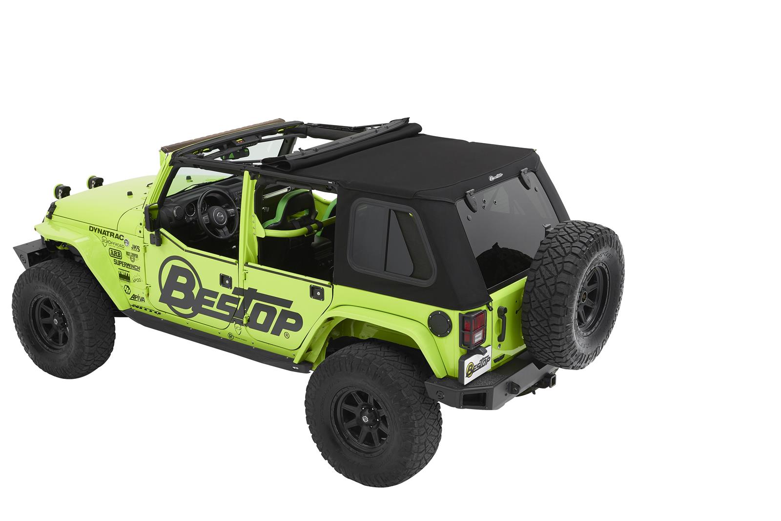 Bestop Trektop Pro Hybrid Slantback Soft Tops for 2007-2018 WRANGLER, 2018 WRANGLER JK - 5486317 Top, Slantback, Twill, Black, Tinted Windows, Jeep, Kit thumbnail 4