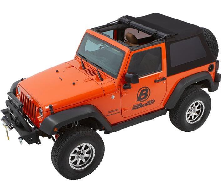 Bestop Trektop Glide Slantback Soft Tops for 2007-2017 WRANGLER, 2018 WRANGLER JK - 5492235 Top, Slantback, Complete Top Type, Polymer Cloth, Black Diamond, Tinted Windows, Jeep, Each thumbnail 3