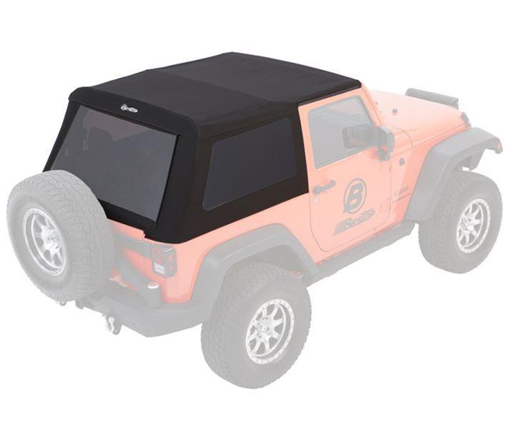 Bestop Trektop Glide Slantback Soft Tops for 2007-2017 WRANGLER, 2018 WRANGLER JK - 5492235 Top, Slantback, Complete Top Type, Polymer Cloth, Black Diamond, Tinted Windows, Jeep, Each thumbnail 9