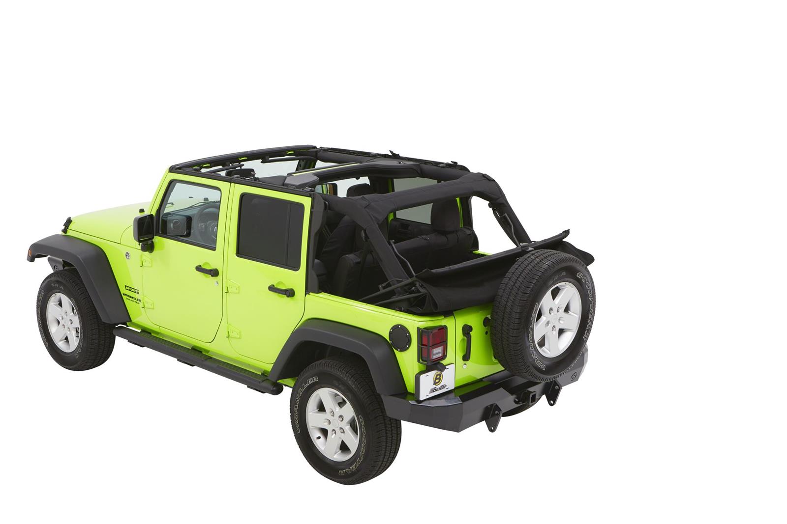 Bestop Trektop Glide Slantback Soft Tops for 2007-2018 WRANGLER, 2018 WRANGLER JK - 5492317 Top, Slantback, Complete Top Type, Polymer Cloth, Black Twill, Tinted Windows, Jeep, Each thumbnail 8