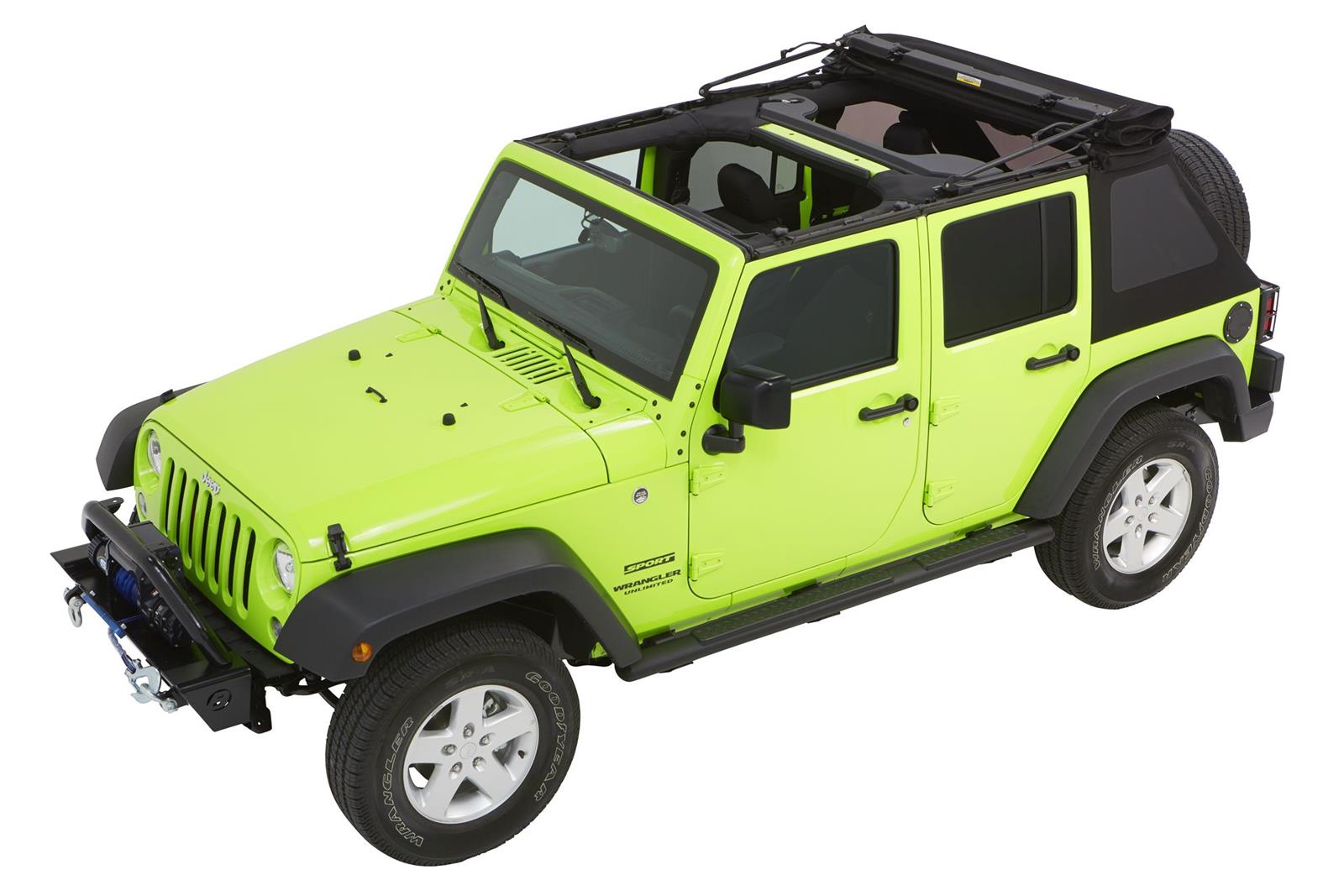 Bestop Trektop Glide Slantback Soft Tops for 2007-2018 WRANGLER, 2018 WRANGLER JK - 5492317 Top, Slantback, Complete Top Type, Polymer Cloth, Black Twill, Tinted Windows, Jeep, Each