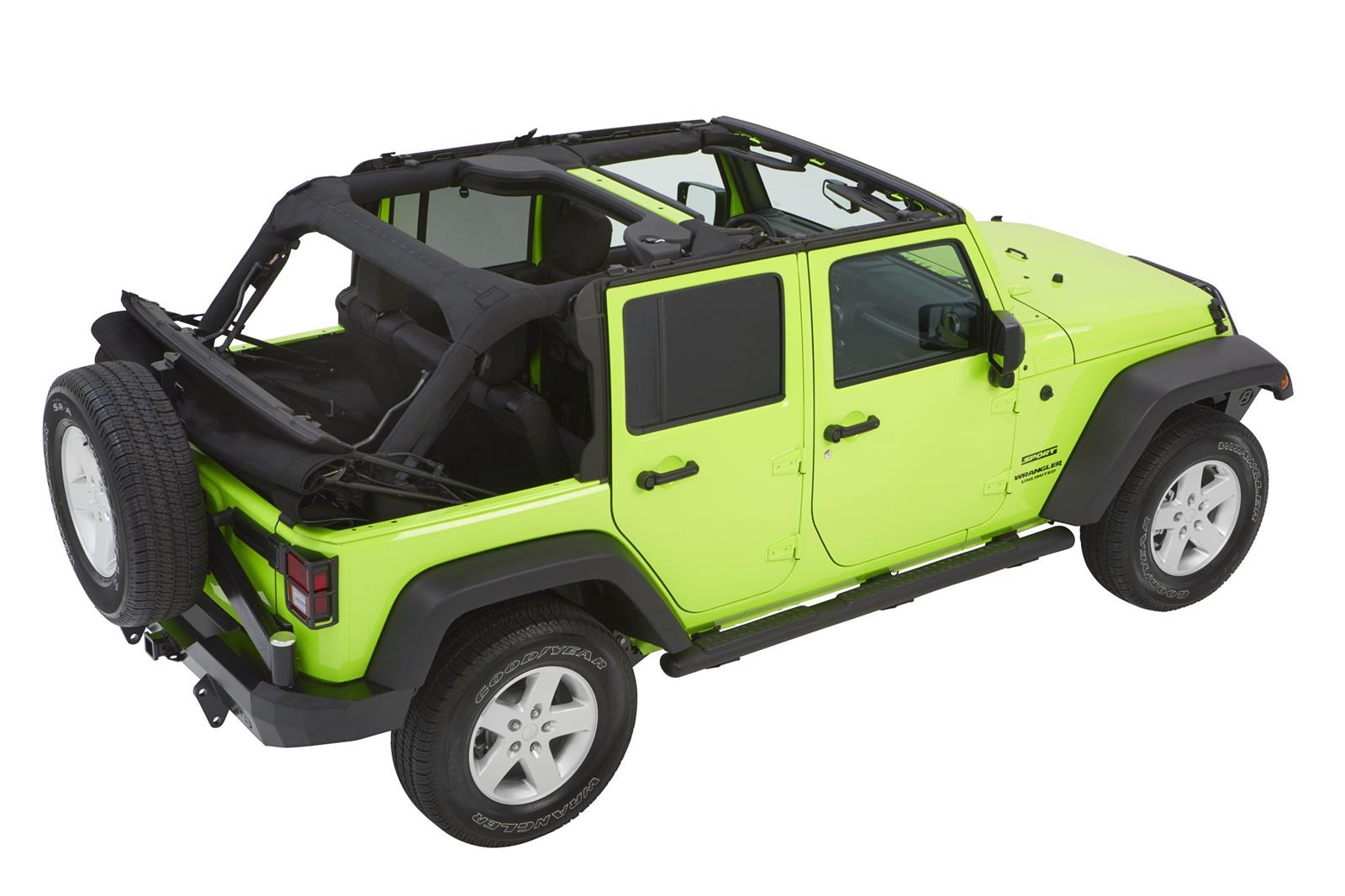 Bestop Trektop Glide Slantback Soft Tops for 2007-2018 WRANGLER, 2018 WRANGLER JK - 5492317 Top, Slantback, Complete Top Type, Polymer Cloth, Black Twill, Tinted Windows, Jeep, Each thumbnail 3