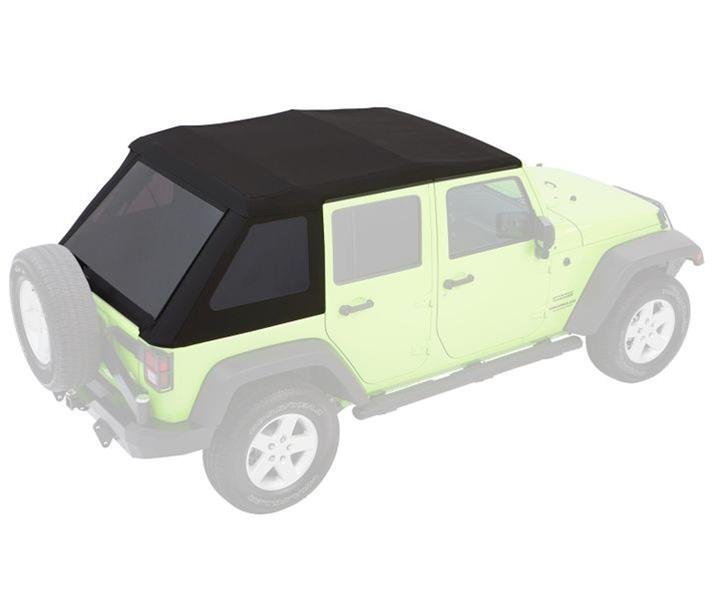 Bestop Trektop Glide Slantback Soft Tops for 2007-2018 WRANGLER, 2018 WRANGLER JK - 5492335 Top, Slantback, Complete Top Type, Polymer Cloth, Black Diamond, Tinted Windows, Jeep, Each thumbnail 8