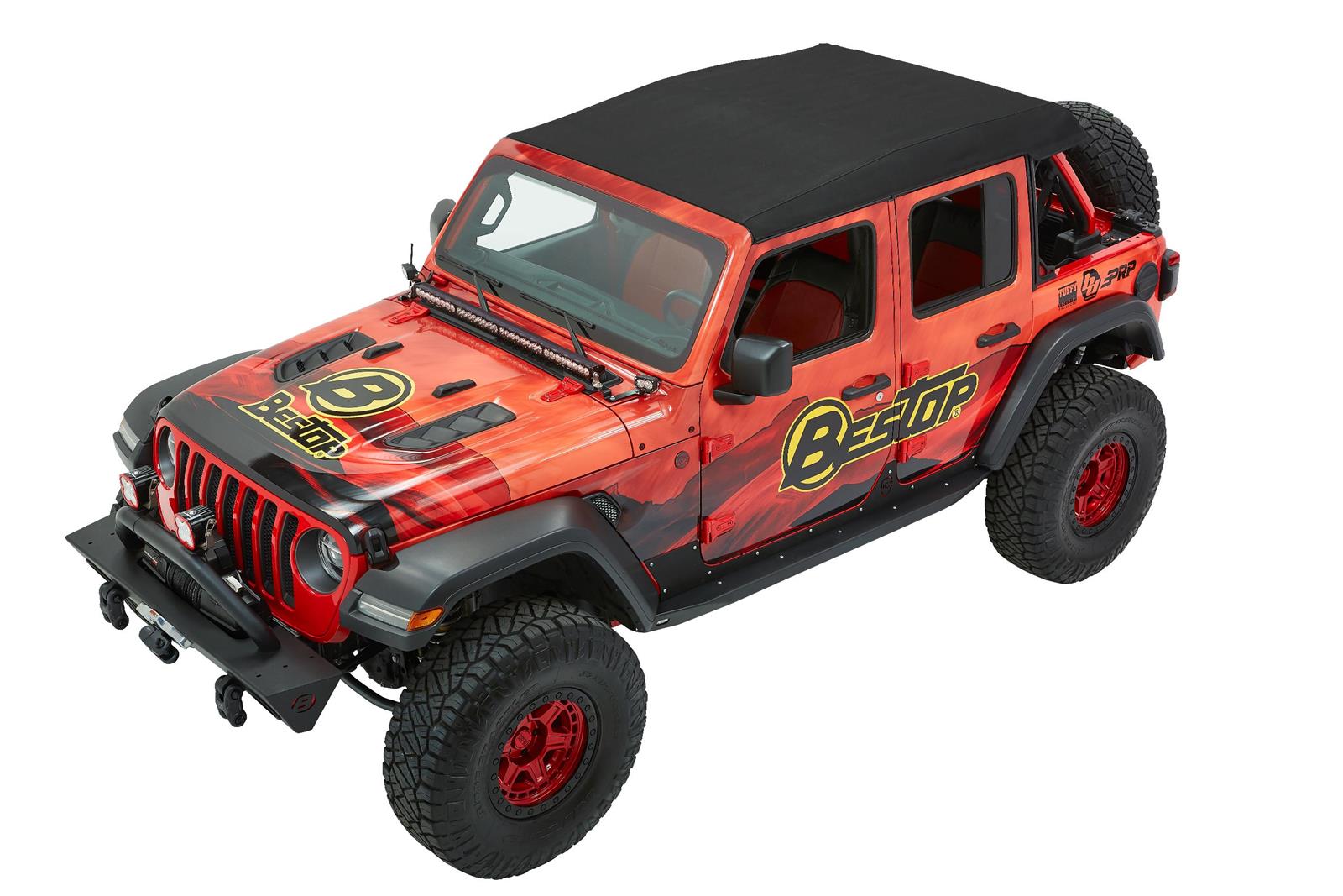 Bestop Trektop Ultra Slantback Soft Tops for 2018-2026 WRANGLER - 5492517 Top, Slantback, Jeep Wrangler JL, 4-Door, Black Twill, Slant Back, Each thumbnail 6