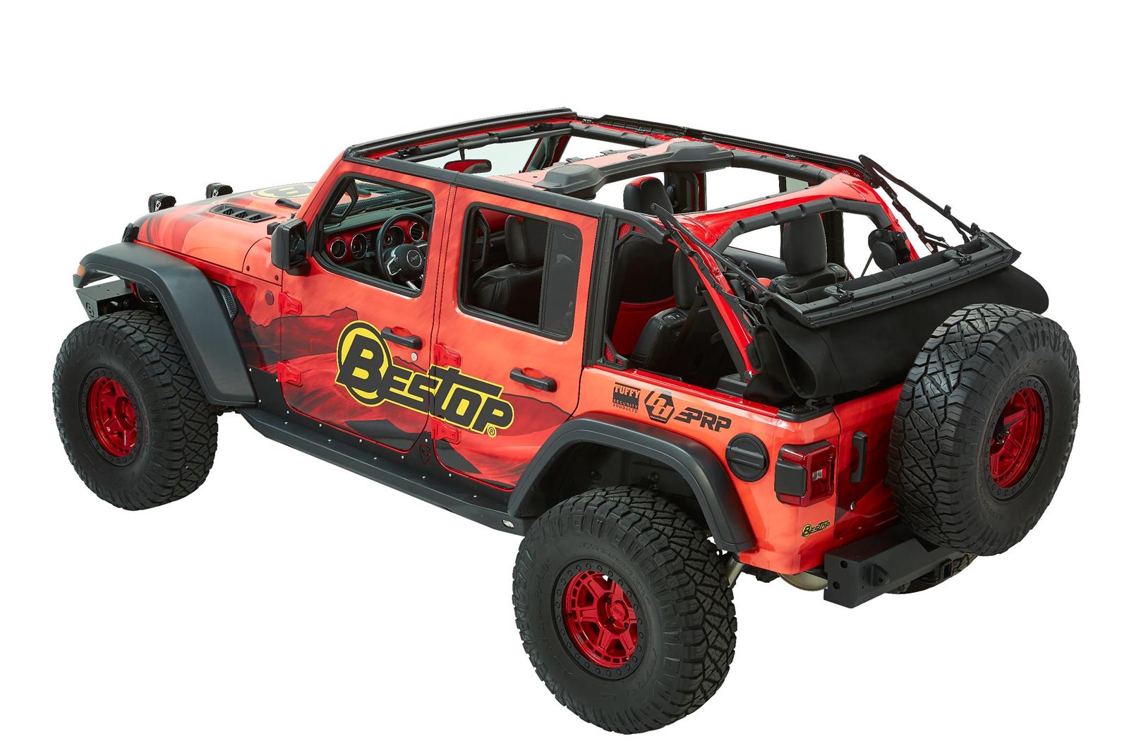 Bestop Trektop Ultra Slantback Soft Tops for 2018-2026 WRANGLER - 5492517 Top, Slantback, Jeep Wrangler JL, 4-Door, Black Twill, Slant Back, Each thumbnail 4