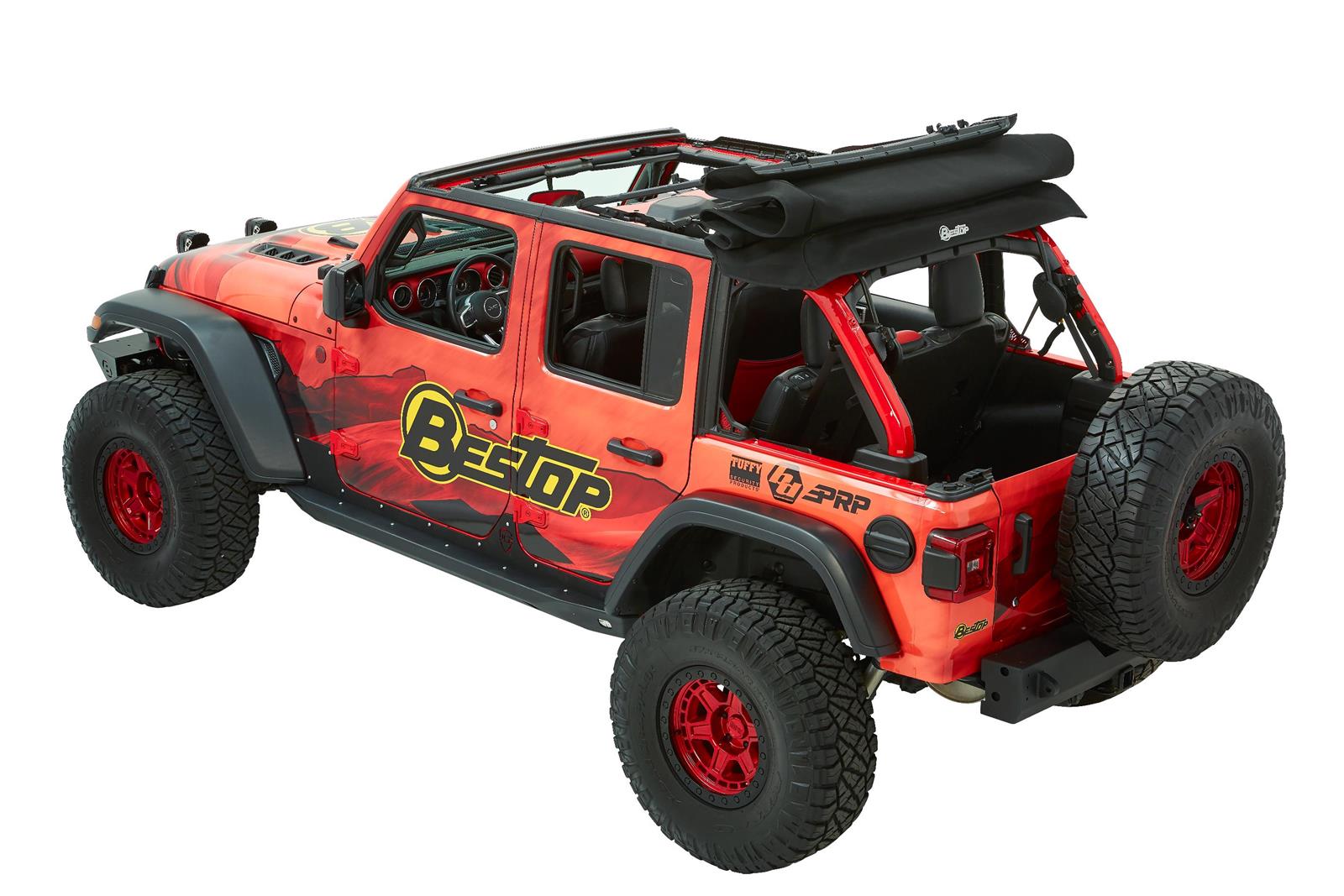 Bestop Trektop Ultra Slantback Soft Tops for 2018-2026 WRANGLER - 5492517 Top, Slantback, Jeep Wrangler JL, 4-Door, Black Twill, Slant Back, Each thumbnail 5