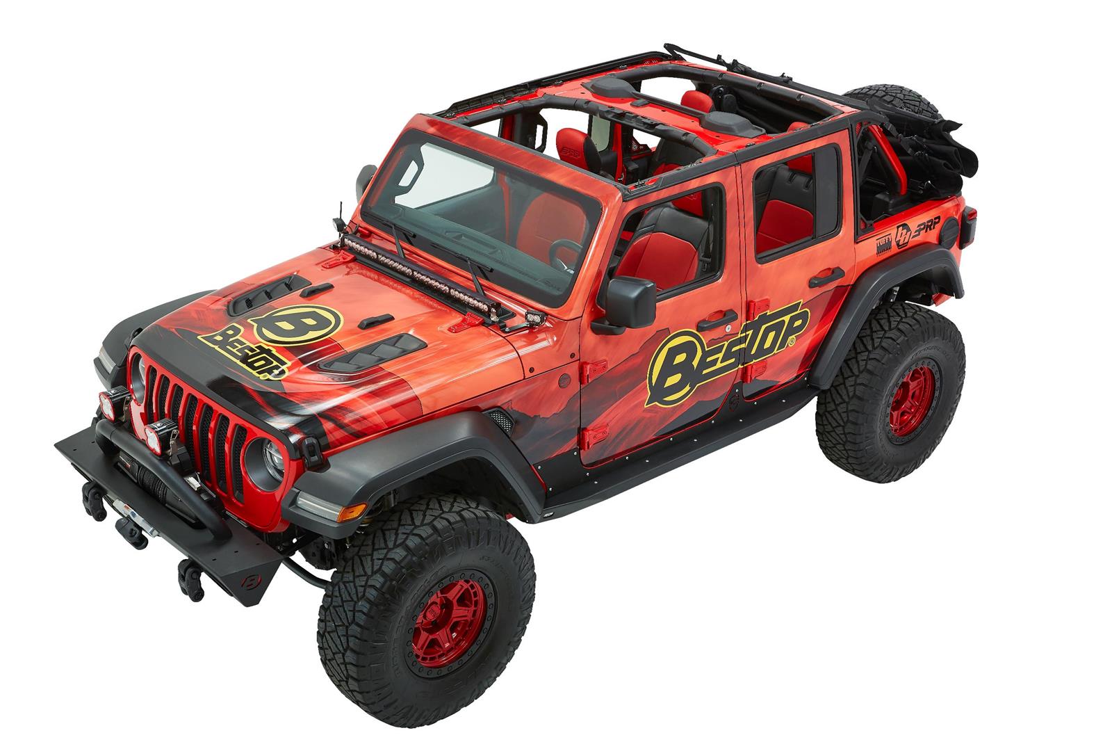 Bestop Trektop Ultra Slantback Soft Tops for 2018-2026 WRANGLER - 5492517 Top, Slantback, Jeep Wrangler JL, 4-Door, Black Twill, Slant Back, Each thumbnail 2