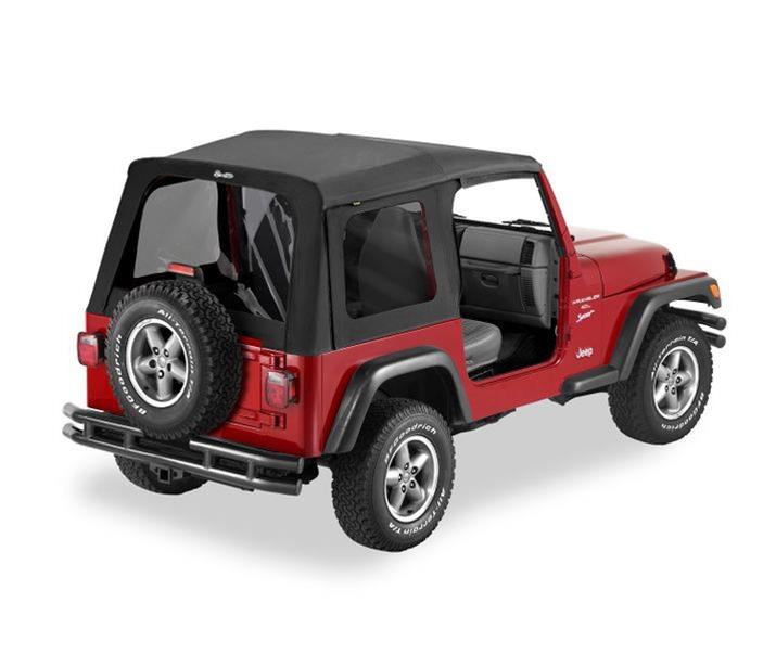 Bestop Supertop Classic Squareback Soft Tops for 1997-2006 WRANGLER - 5562935 Top, Squareback, Polymer Cloth, Black Diamond, Tinted Windows, Jeep, Each