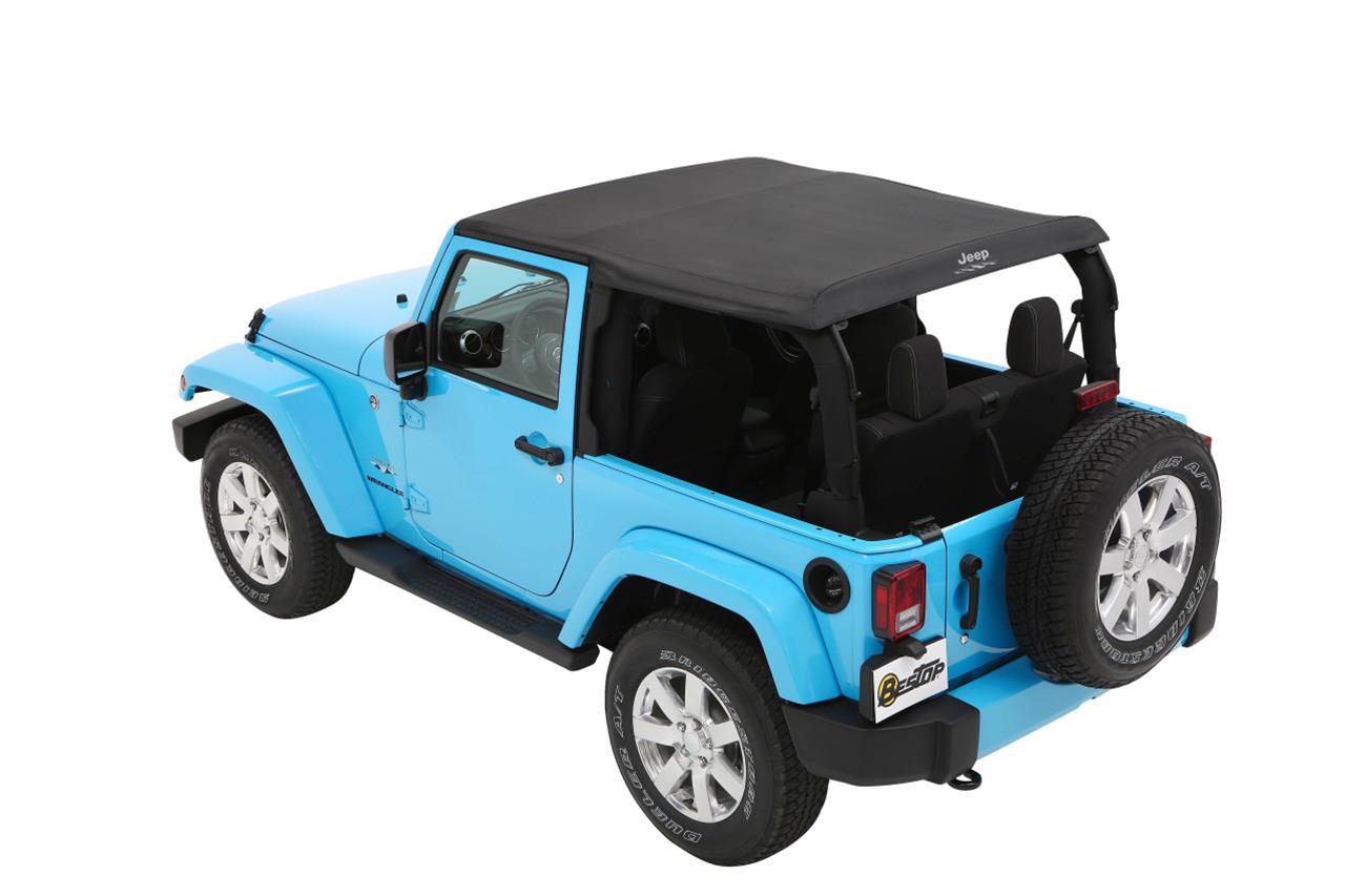 Bestop Trektop Slantback Soft Tops for 2007-2017 WRANGLER, 2018 WRANGLER JK - 56452-17 Top, Slantback, Twill, Black Twill, Tinted Windows, Jeep, 2-Door, Each thumbnail 8