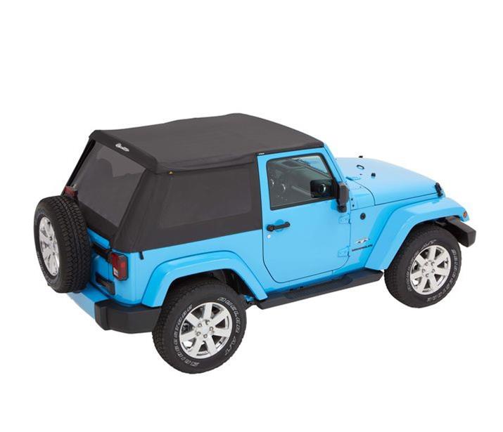 Bestop Trektop Slantback Soft Tops for 2007-2017 WRANGLER, 2018 WRANGLER JK - 5685217 Top, Slantback, Twill, Black, Tinted Windows, Jeep, Kit thumbnail 9