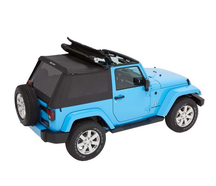 Bestop Trektop Slantback Soft Tops for 2007-2017 WRANGLER, 2018 WRANGLER JK - 5685217 Top, Slantback, Twill, Black, Tinted Windows, Jeep, Kit thumbnail 5