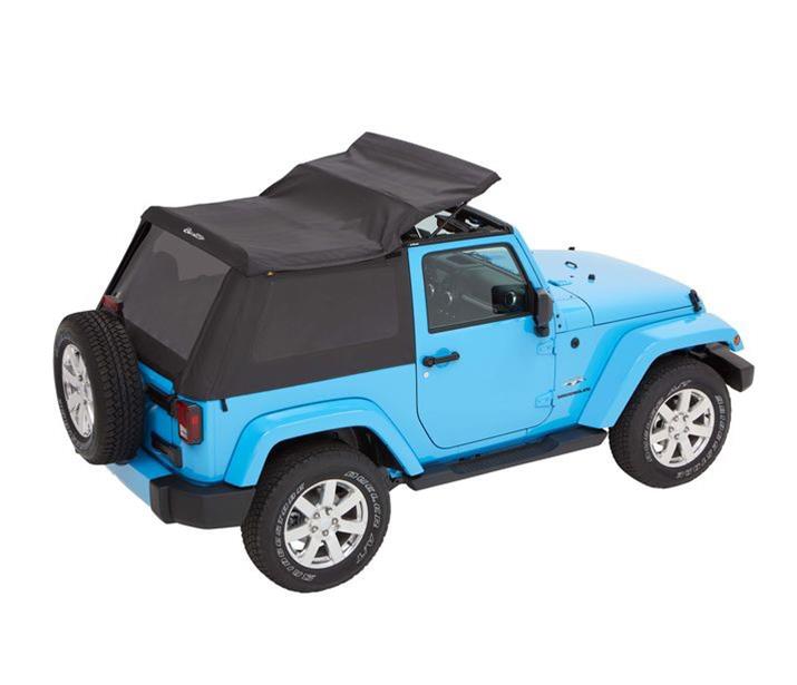 Bestop Trektop Slantback Soft Tops for 2007-2017 WRANGLER, 2018 WRANGLER JK - 5685217 Top, Slantback, Twill, Black, Tinted Windows, Jeep, Kit thumbnail 6