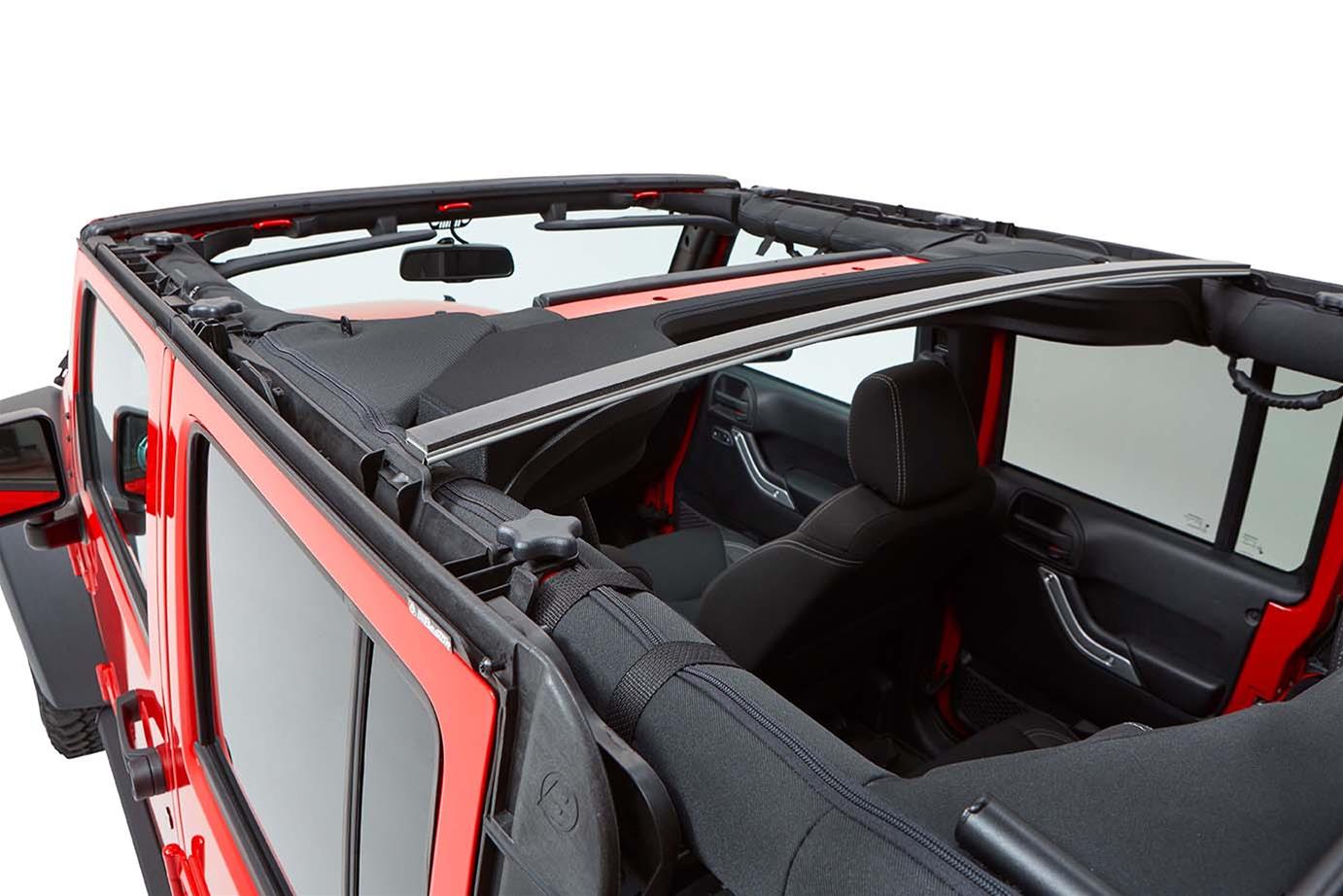 Bestop Trektop Slantback Soft Tops for 2007-2017 WRANGLER, 2018 WRANGLER JK - 5685317 Top, Slantback, Twill, Black, Tinted Windows, Jeep, Kit thumbnail 2