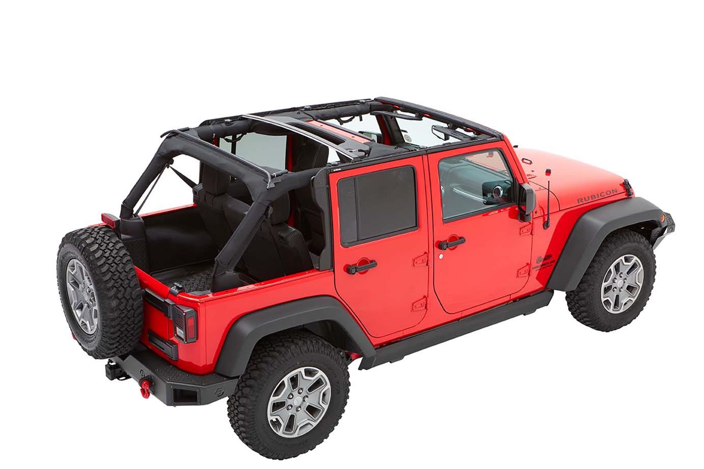 Bestop Trektop Slantback Soft Tops for 2007-2017 WRANGLER, 2018 WRANGLER JK - 5685317 Top, Slantback, Twill, Black, Tinted Windows, Jeep, Kit thumbnail 5
