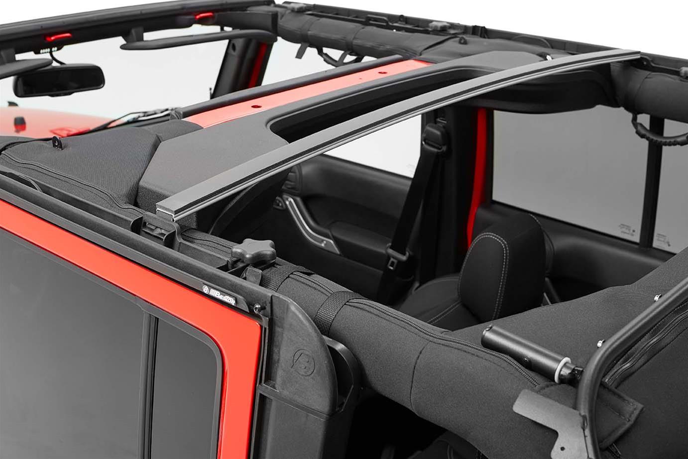 Bestop Trektop Slantback Soft Tops for 2007-2017 WRANGLER, 2018 WRANGLER JK - 5685317 Top, Slantback, Twill, Black, Tinted Windows, Jeep, Kit thumbnail 3