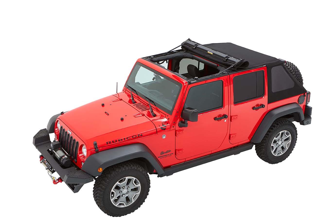Bestop Trektop Slantback Soft Tops for 2007-2017 WRANGLER, 2018 WRANGLER JK - 5685317 Top, Slantback, Twill, Black, Tinted Windows, Jeep, Kit thumbnail 9