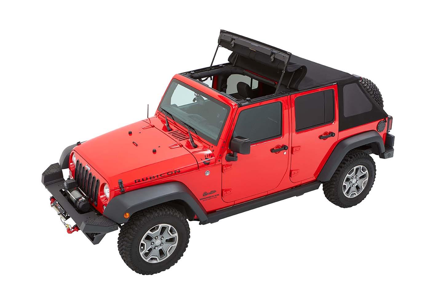 Bestop Trektop Slantback Soft Tops for 2007-2017 WRANGLER, 2018 WRANGLER JK - 5685317 Top, Slantback, Twill, Black, Tinted Windows, Jeep, Kit thumbnail 8