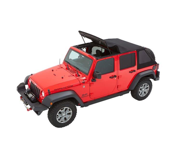 Bestop Trektop Slantback Soft Tops for 2007-2018 WRANGLER, 2018 WRANGLER JK - 5685335 Top, Slantback, Twill, Black Diamond, Tinted Windows, Jeep, Kit thumbnail 3