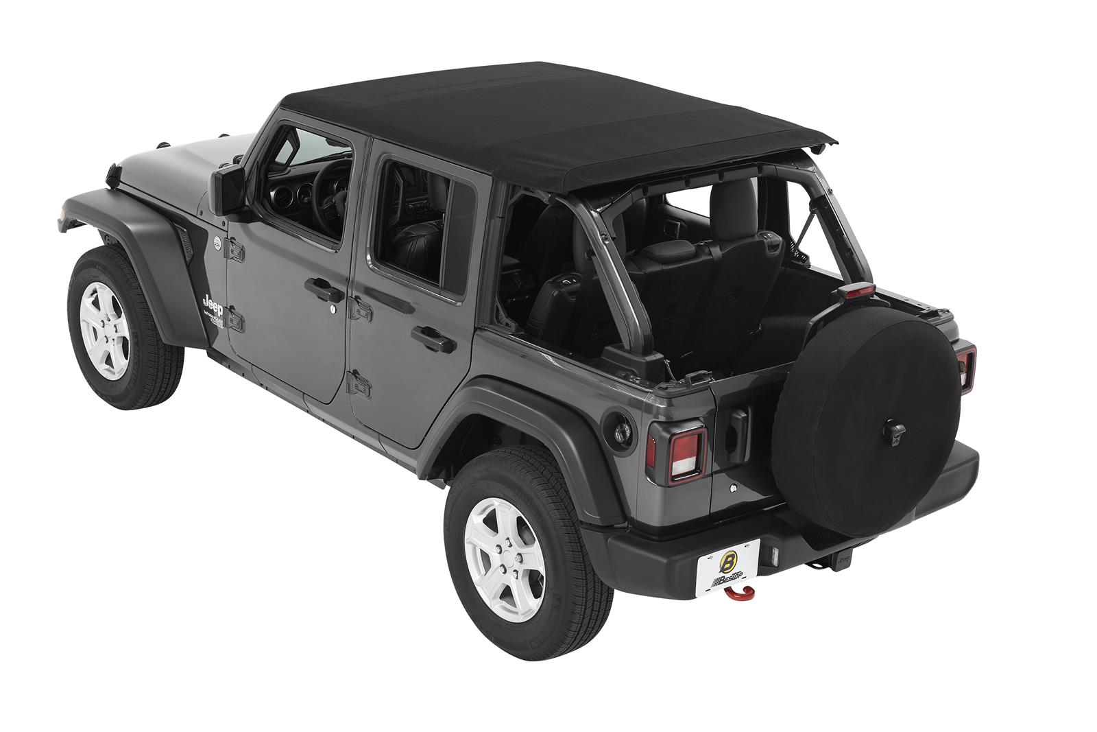 Bestop Trektop Slantback Soft Tops for 2018-2026 WRANGLER - 5686317 Top, Slantback, Twill, Black, Tinted Windows, Jeep, Kit thumbnail 5