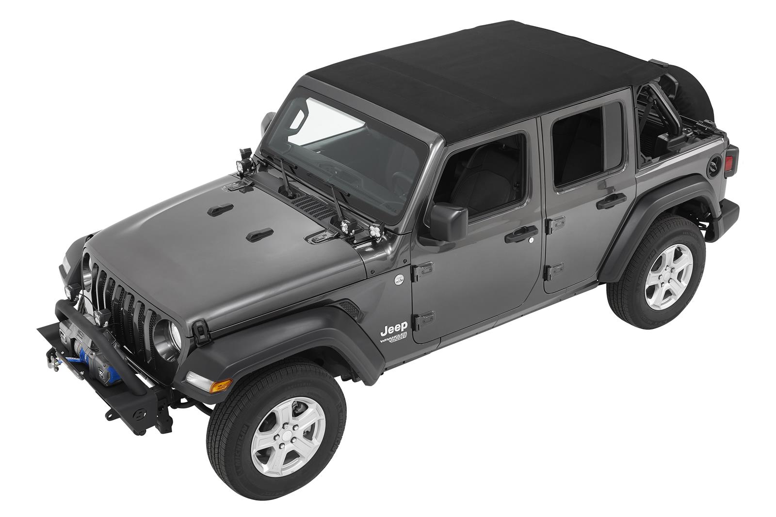 Bestop Trektop Slantback Soft Tops for 2018-2026 WRANGLER - 5686317 Top, Slantback, Twill, Black, Tinted Windows, Jeep, Kit thumbnail 2
