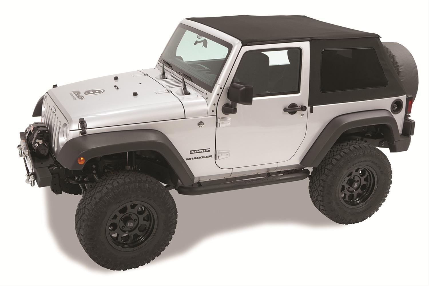 Bestop Trektop Slantback Soft Tops for 1997-2006 WRANGLER - 5692017 Top, Slantback, Polymer Cloth, Black Twill, Tinted Windows, Jeep, 2-door, Each