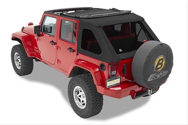 Bestop Trektop Replace-A-Tops for 2007-2018 WRANGLER, 2018 WRANGLER JK - 5972317 Soft Top, Replace-A-Top, Polymer Cloth, Black Twill, Tinted Windows, Jeep, Each