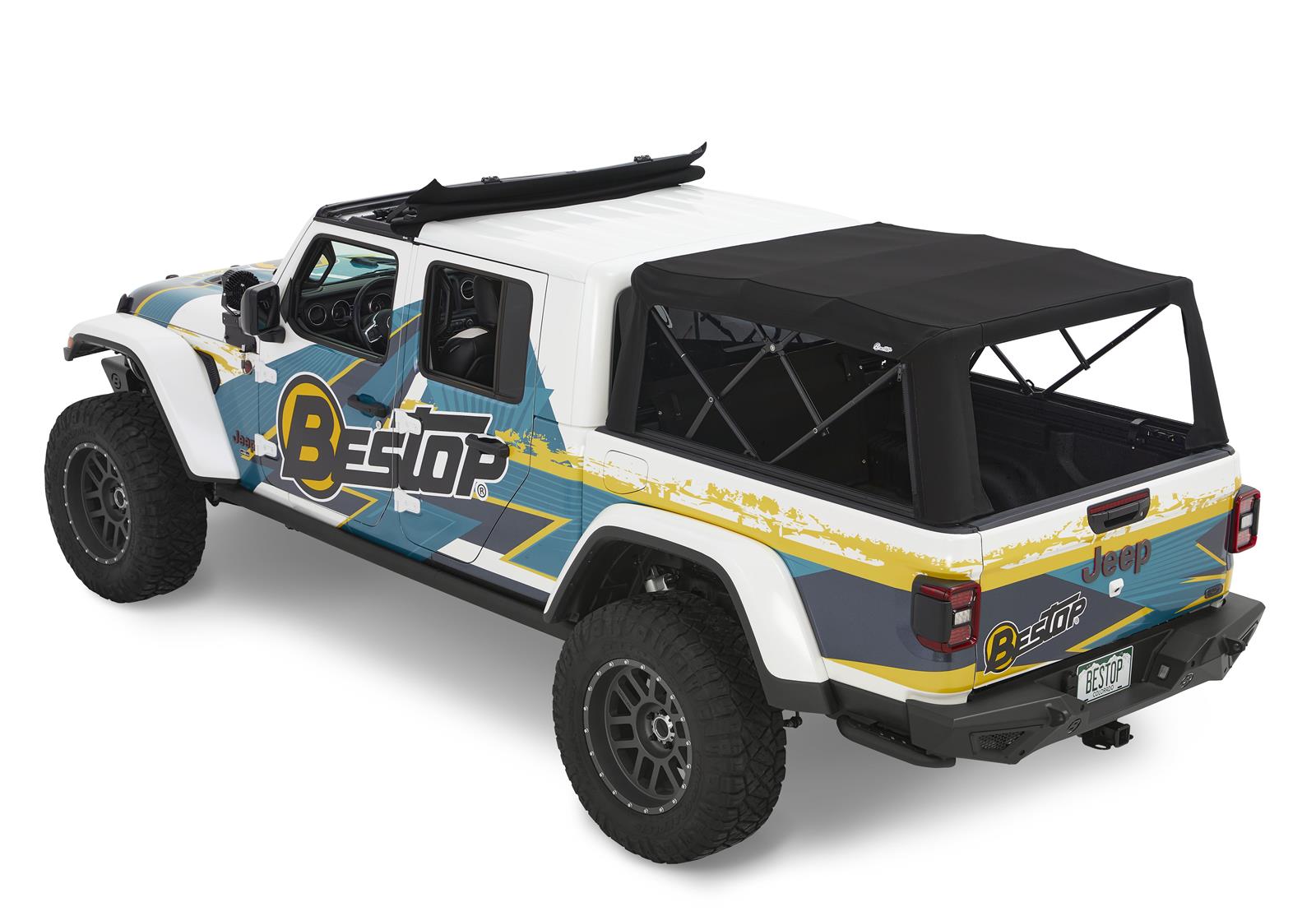Bestop Supertops for Trucks 2 2020-2024 GLADIATOR - 7732635 Soft Tops, Supertops, Truck Cap Top, Black Diamond, Sailcloth, Tinted Windows, Jeep, Each
