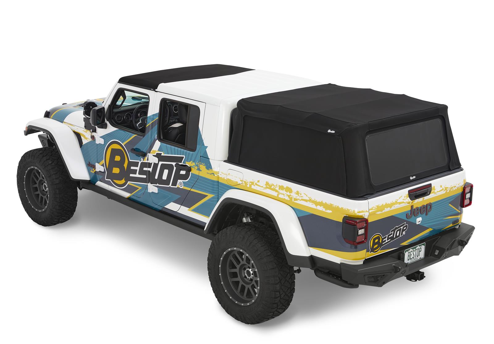 Bestop Supertops for Trucks 2 2020-2024 GLADIATOR - 7732635 Soft Tops, Supertops, Truck Cap Top, Black Diamond, Sailcloth, Tinted Windows, Jeep, Each thumbnail 3