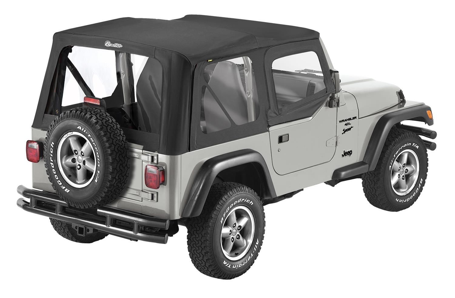 Bestop Sailcloth Replace-A-Tops 7912101 Soft Top, Replace-A-Top, Polymer Cloth, Black, Jeep, Each