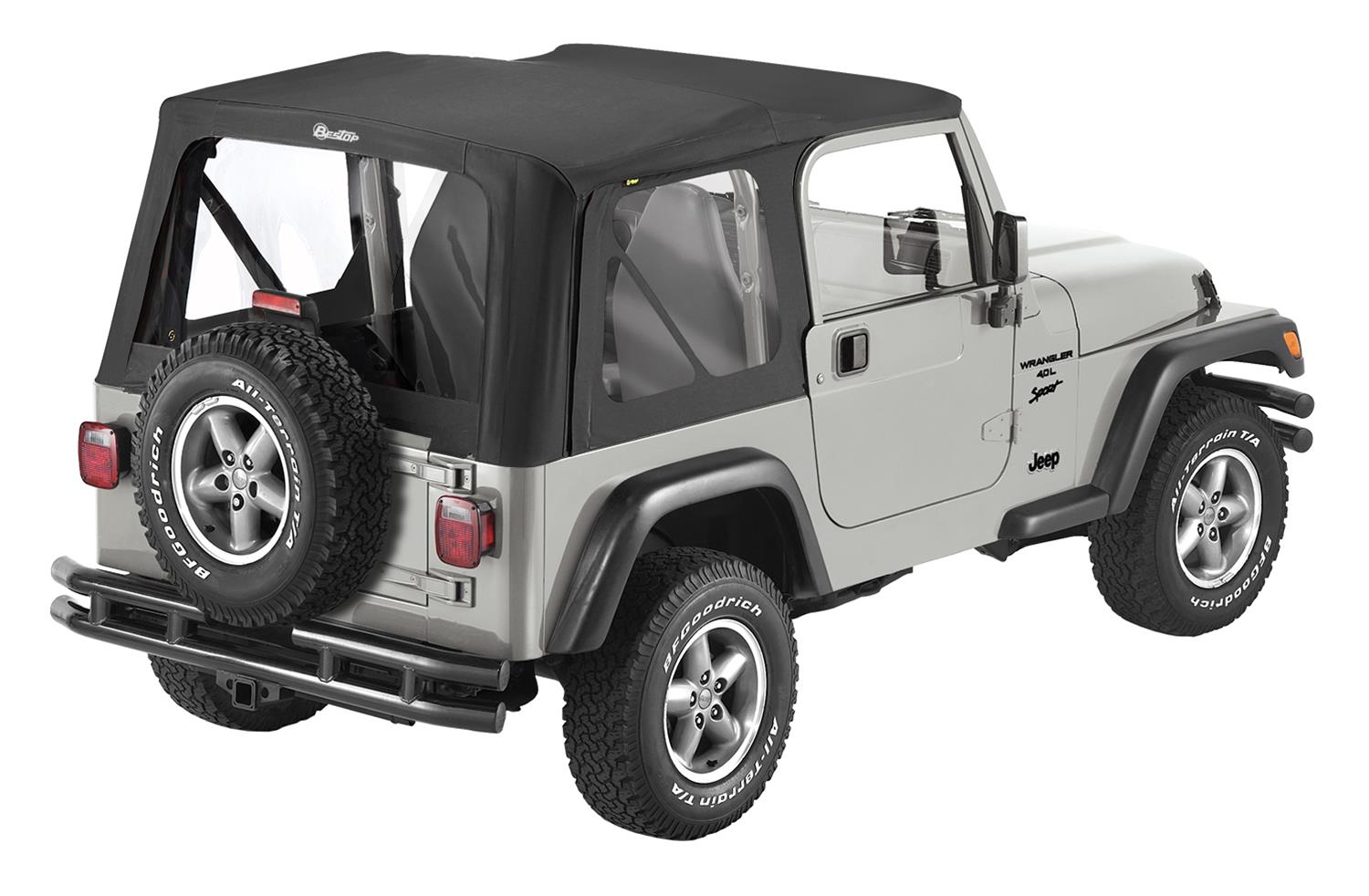 Bestop Sailcloth Replace-A-Tops 7912201 Soft Top, Replace-A-Top, Polymer Cloth, Black, Jeep, Each